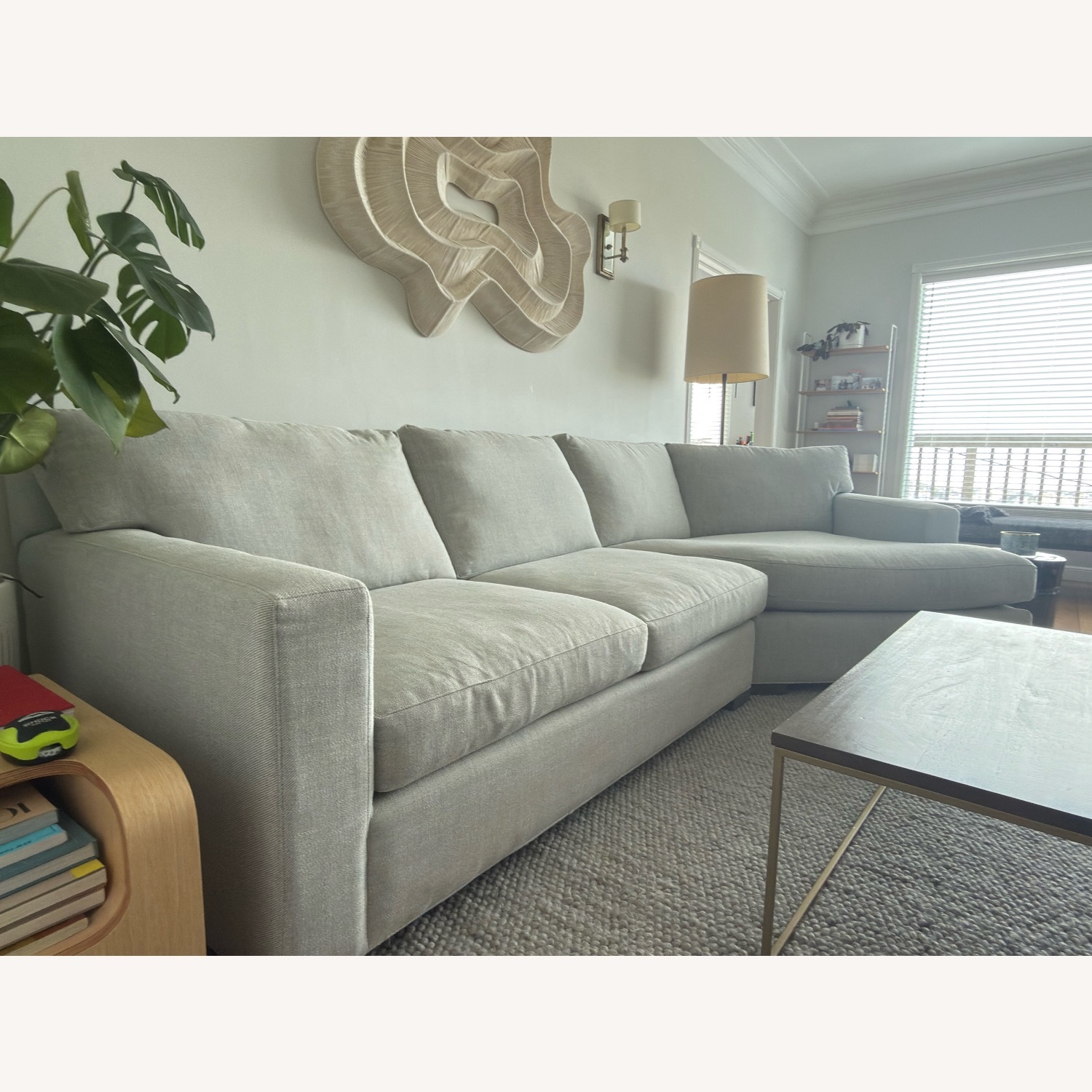 Crate & Barrel Axis Light Gray 2 Piece Sectional - image-4