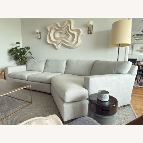 Used Crate & Barrel Axis Light Gray 2 Piece Sectional for sale on AptDeco