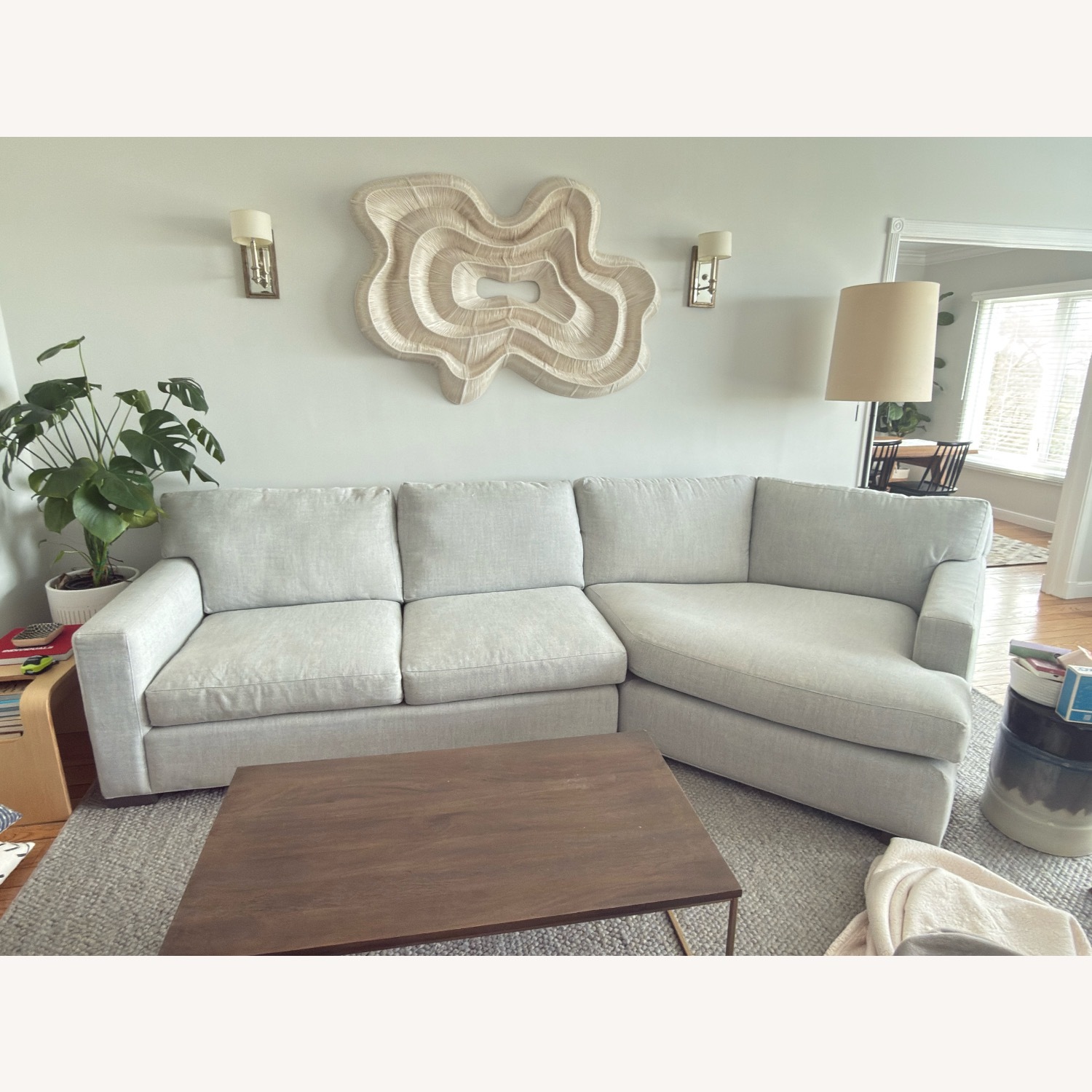 Crate & Barrel Axis Light Gray 2 Piece Sectional - image-2
