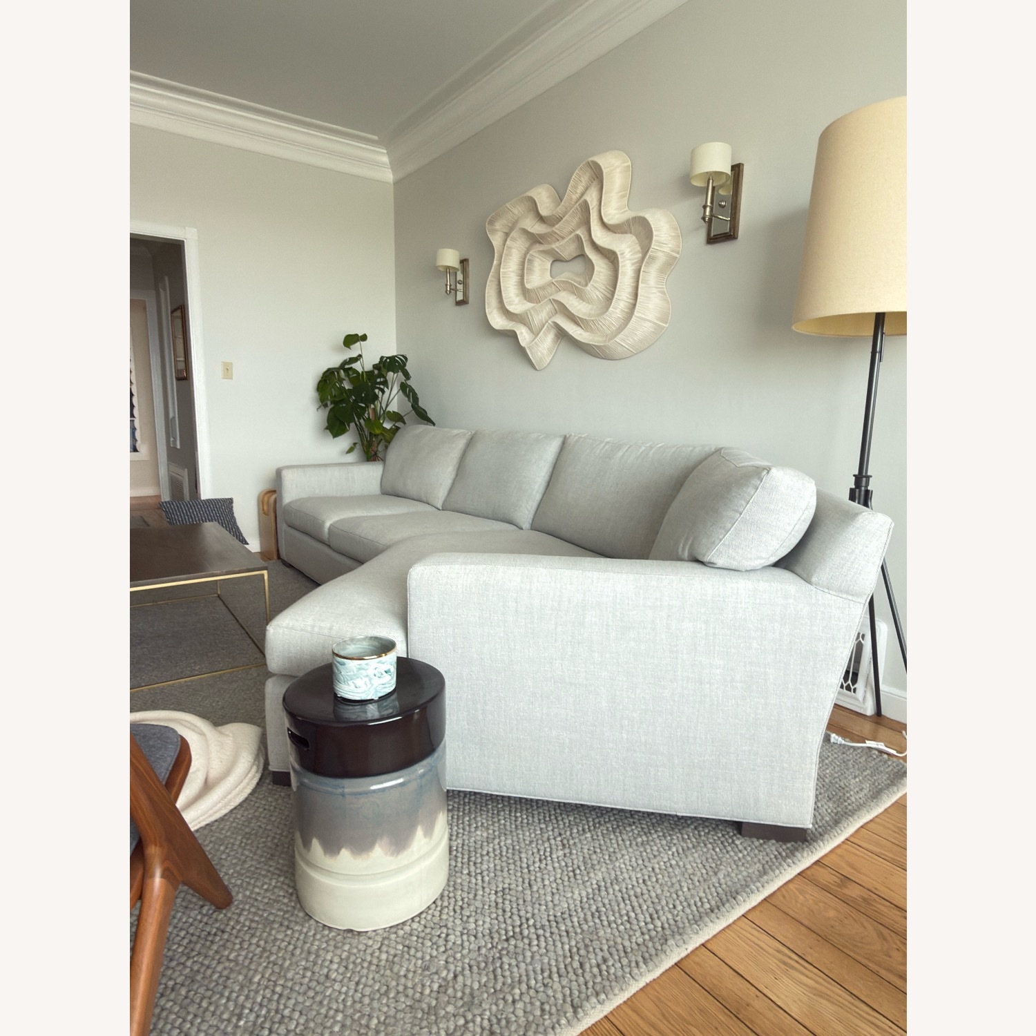 Crate & Barrel Axis Light Gray 2 Piece Sectional - image-3