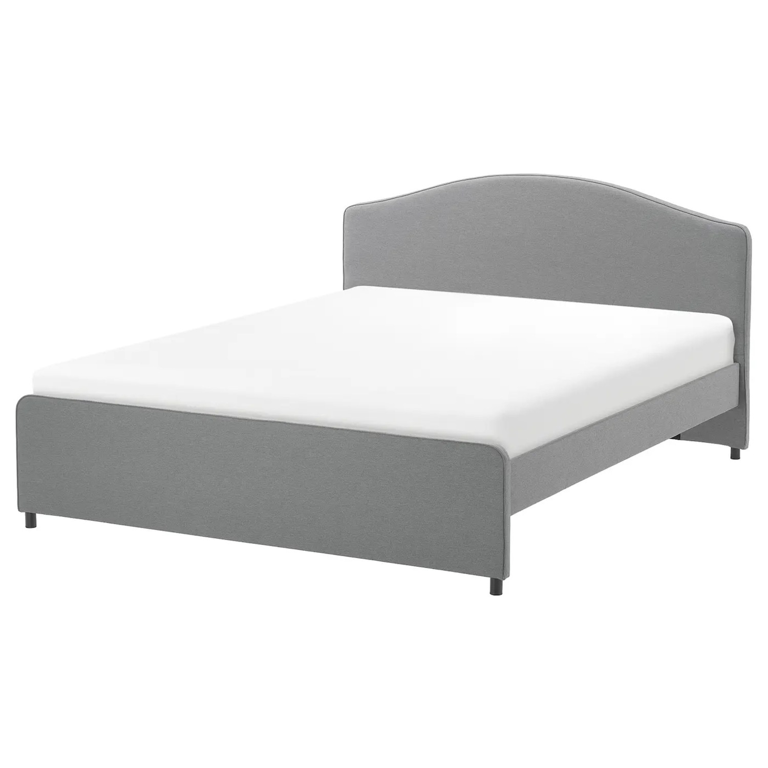 IKEA Hauga Dark Gray Fabric Queen Bed - image-1