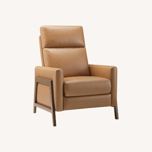 Used Wayfair Mid-Century Modern Push-Back Recliner Chair, PU Leather Armchair for sale on AptDeco
