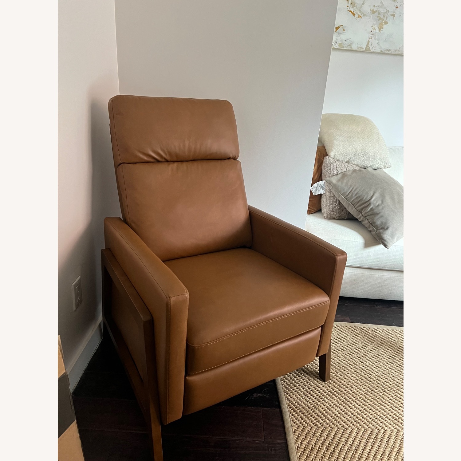 Wayfair Mid-Century Modern Push-Back Recliner Chair, PU Leather Armchair - image-1