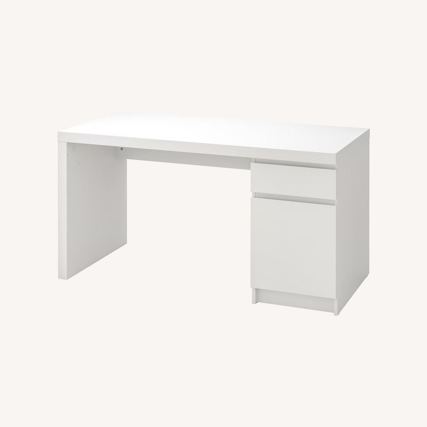 IKEA Malm White Wood Desk - image-0