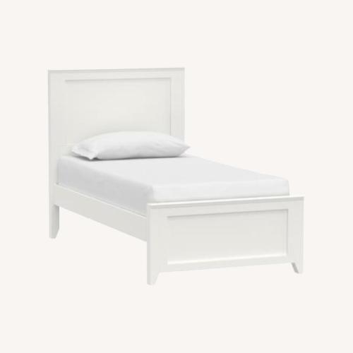 Used Hapmton Bed White Wood Twin Bed for sale on AptDeco