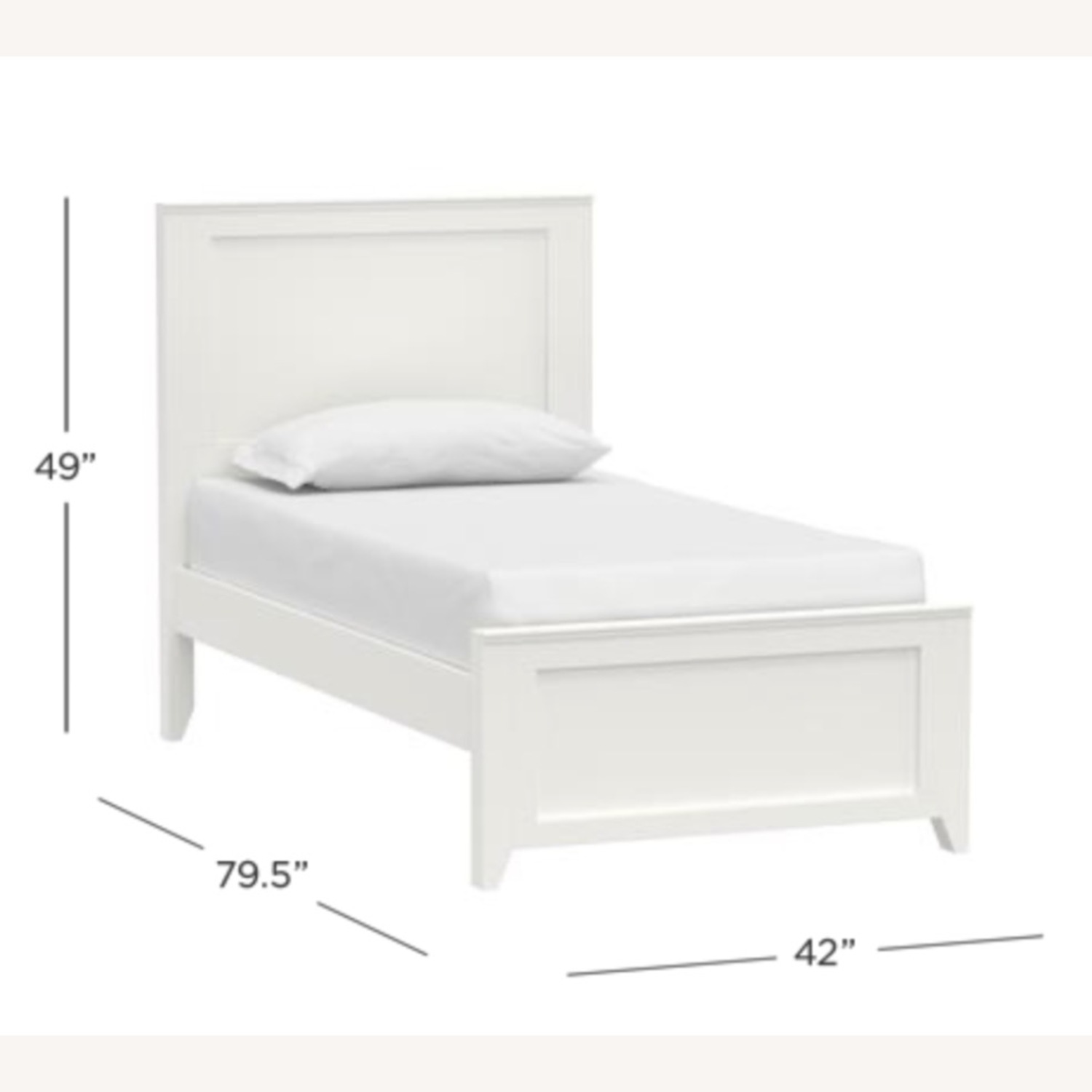 Hapmton Bed White Wood Twin Bed - image-1