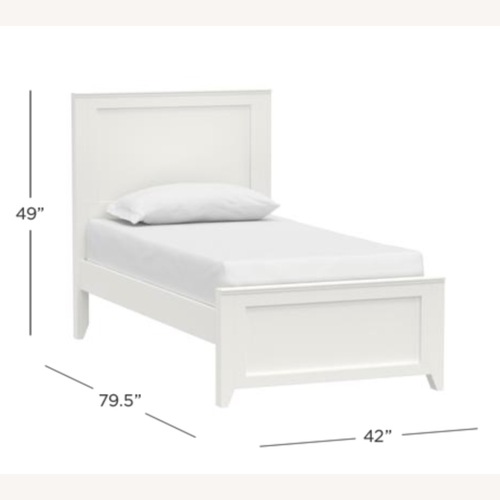 Used Hapmton Bed White Wood Twin Bed for sale on AptDeco