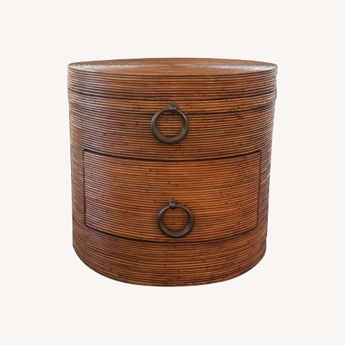 Used Vintage/Antique Dark Brown Wood Side Table for sale on AptDeco