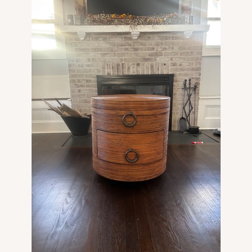 Used Vintage/Antique Dark Brown Wood Side Table for sale on AptDeco