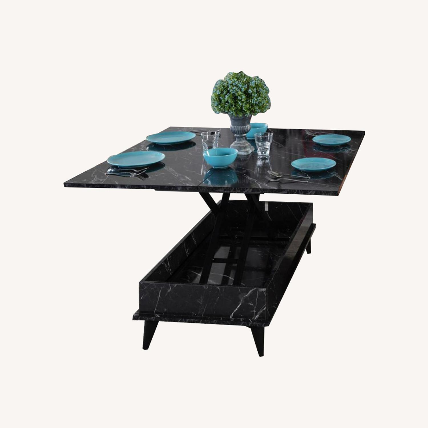 Lift Top Black Coffee Table,Converts to Dining Tb - image-0