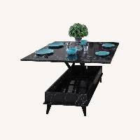 Lift Top Black Coffee Table,Converts to Dining Tb