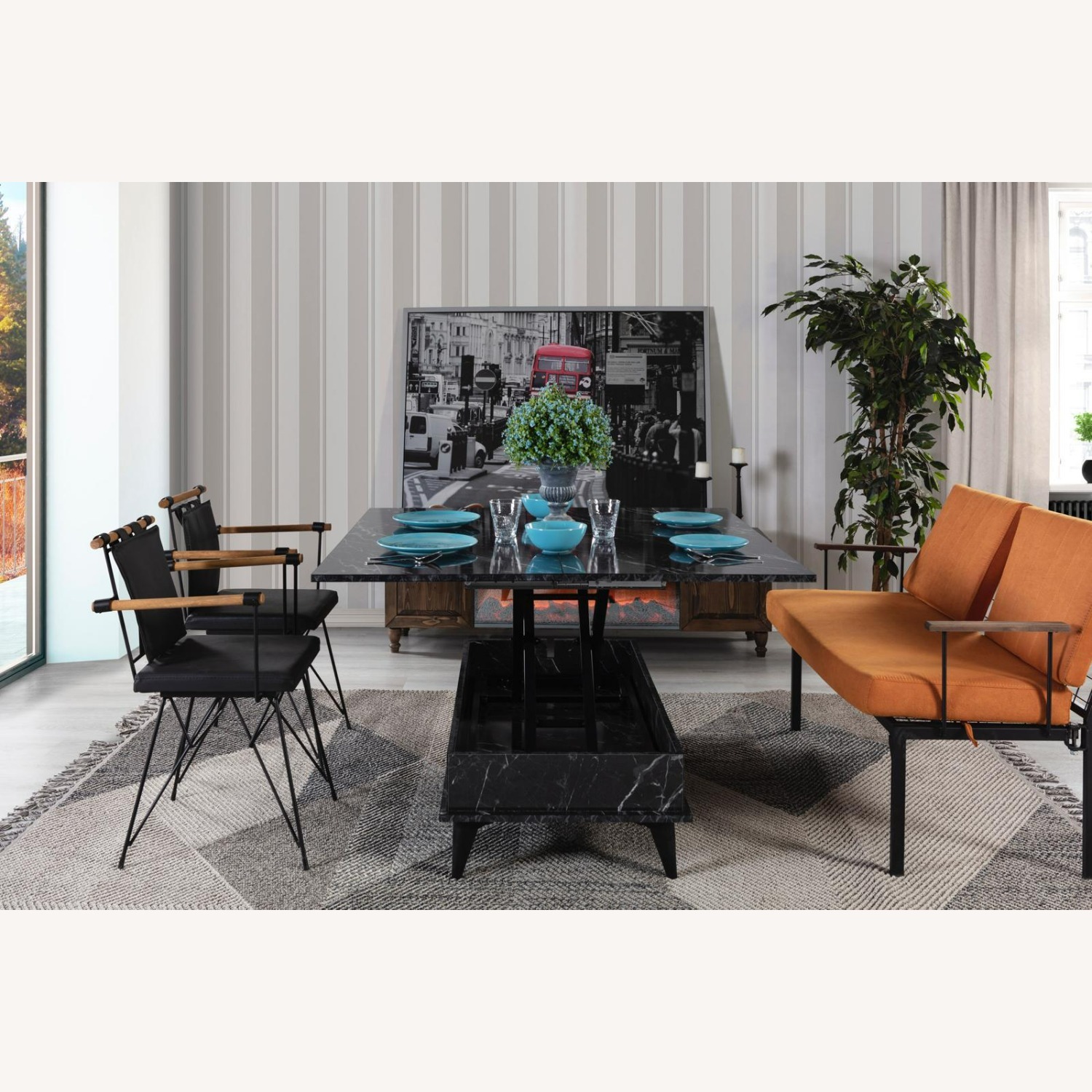 Lift Top Black Coffee Table,Converts to Dining Tb - image-3