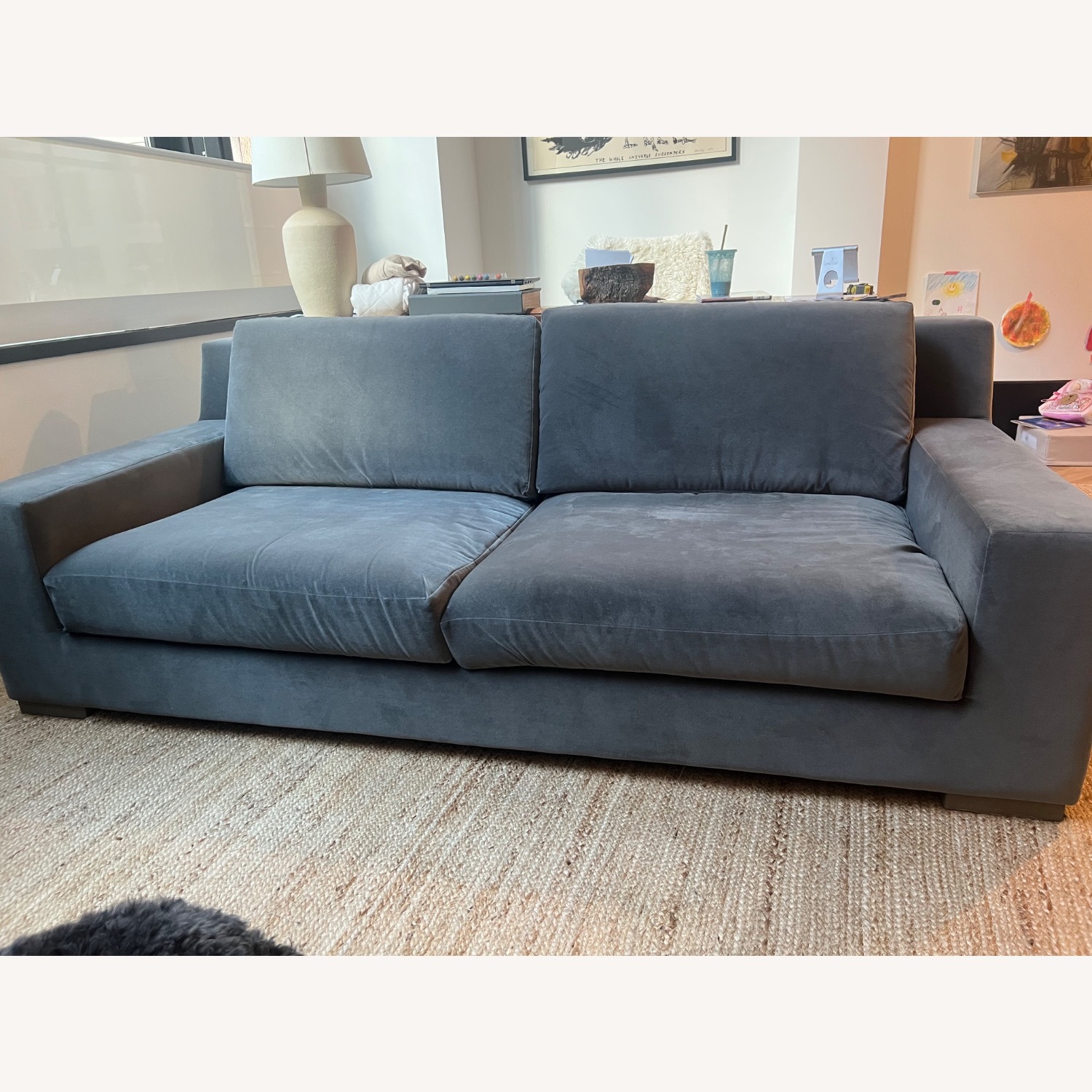 Restoration Hardware Light Gray 2 Seater Sofa - image-1