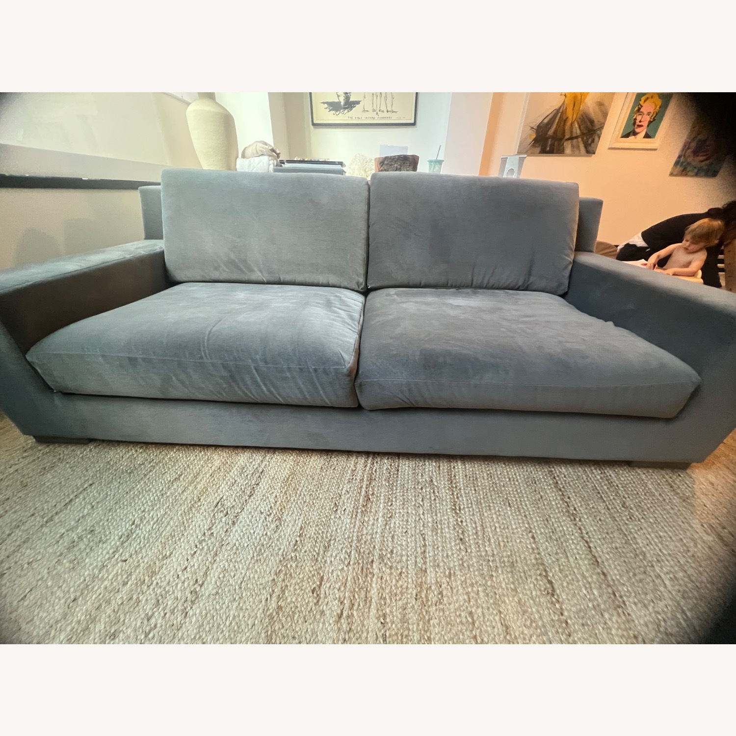Restoration Hardware Light Gray 2 Seater Sofa - image-3