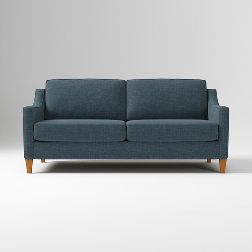 Used West Elm Paidge Blue Velvet 3+ Seater Sofa for sale on AptDeco