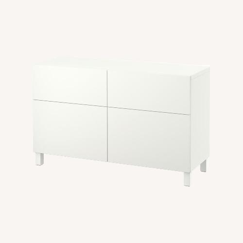 Used IKEA Besta White Wood Sideboard for sale on AptDeco