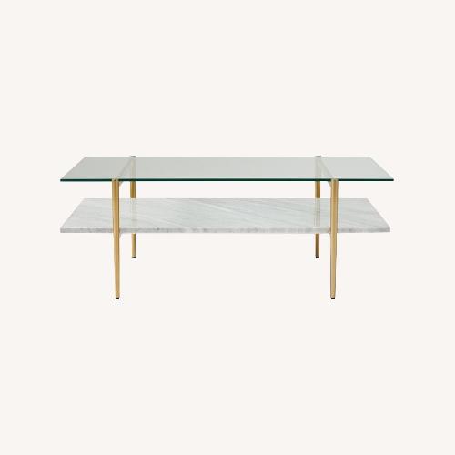 Used West Elm White Glass Coffee Table for sale on AptDeco