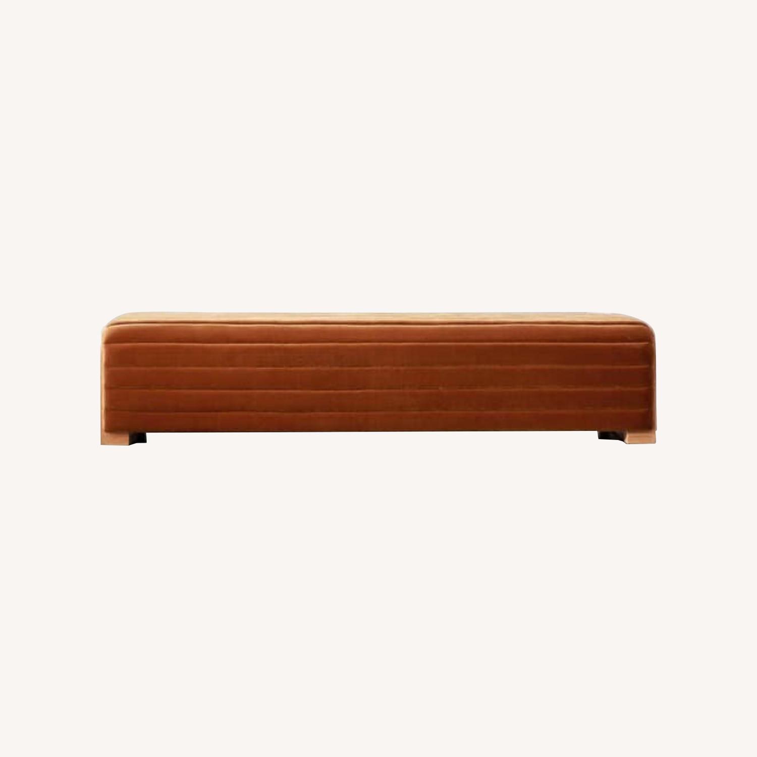 CB2 Hani 72" Velvet Bench Mid Century Bench - image-0