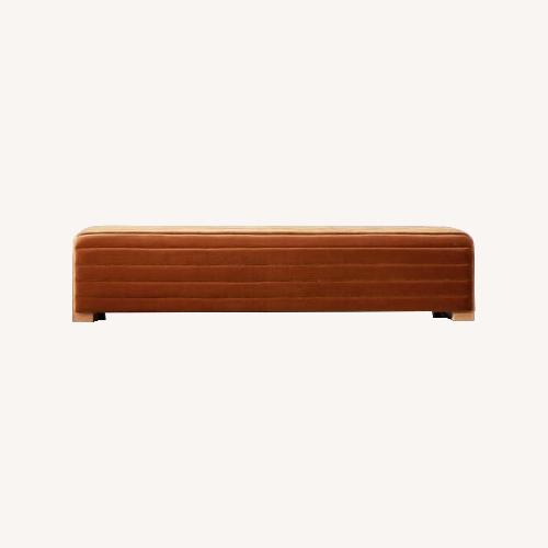 Used CB2 Hani 72" Velvet Bench Mid Century Bench for sale on AptDeco