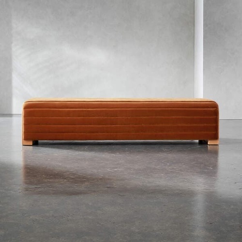 Used CB2 Hani 72" Velvet Bench Mid Century Bench for sale on AptDeco
