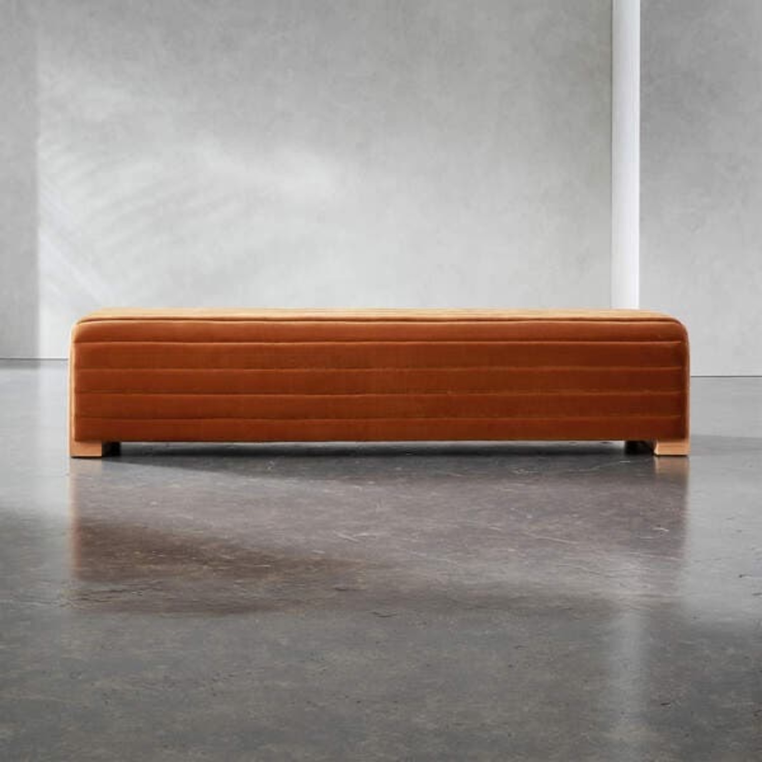 CB2 Hani 72" Velvet Bench Mid Century Bench - image-5