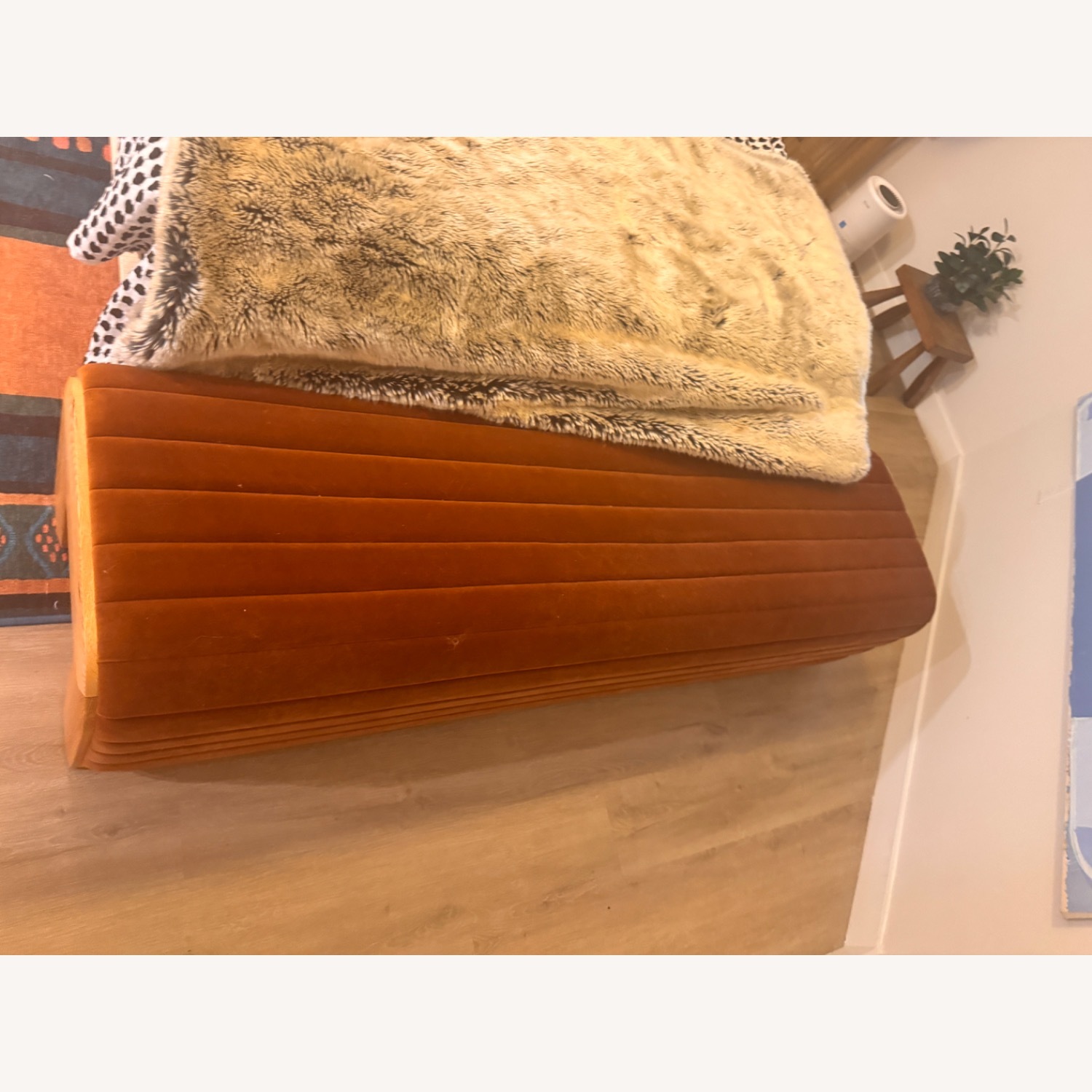 CB2 Hani 72" Velvet Bench Mid Century Bench - image-3