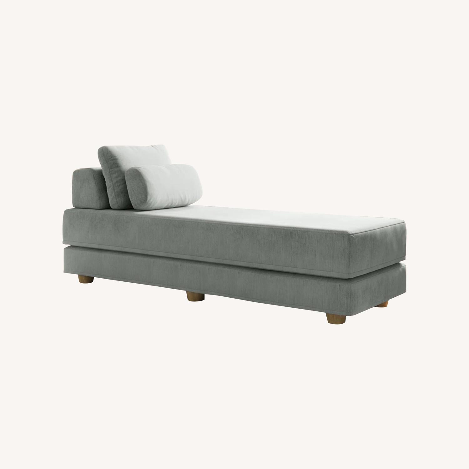 Wayfair Light Gray Velvet Daybed - image-0