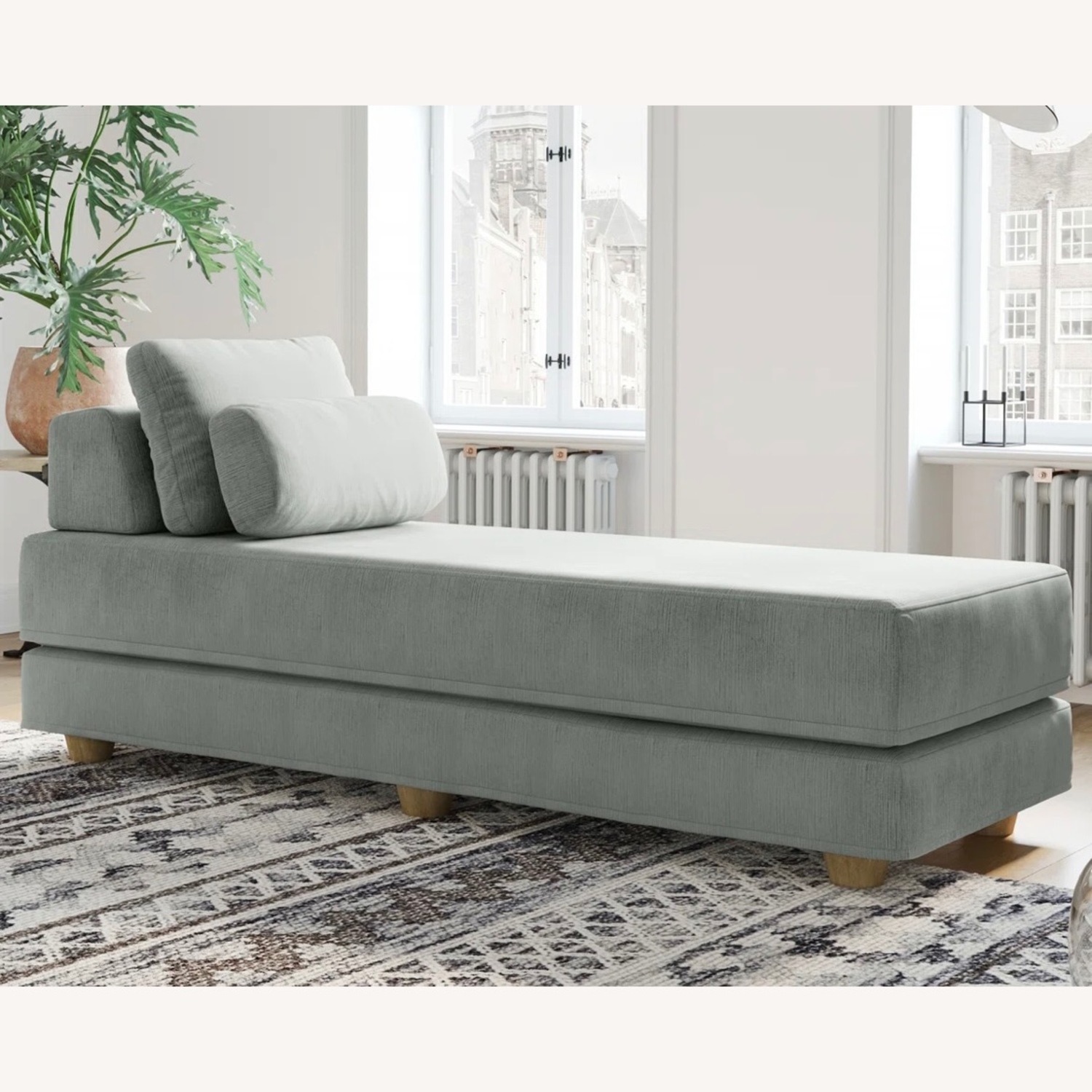 Wayfair Light Gray Velvet Daybed - image-1
