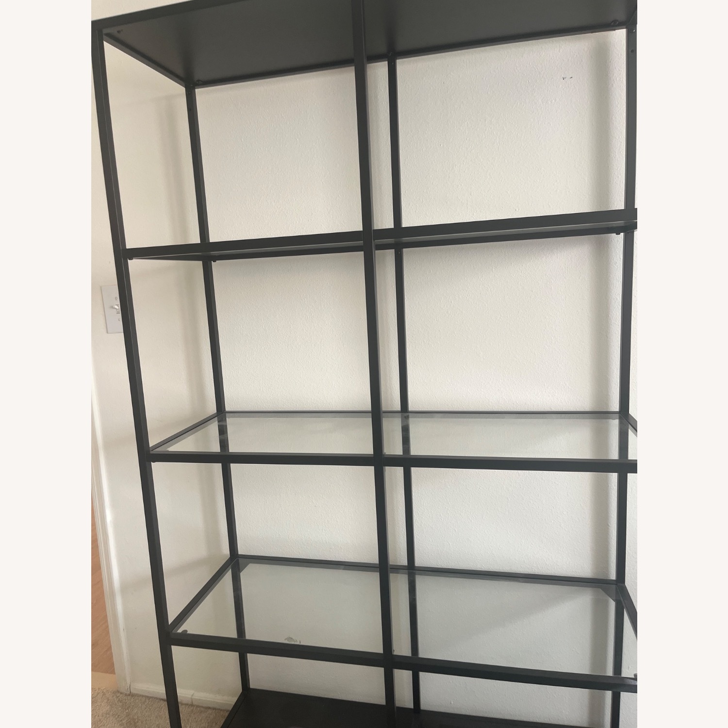 IKEA VITTSJÖ Shelf Unit Black/Brown/Glass - image-3