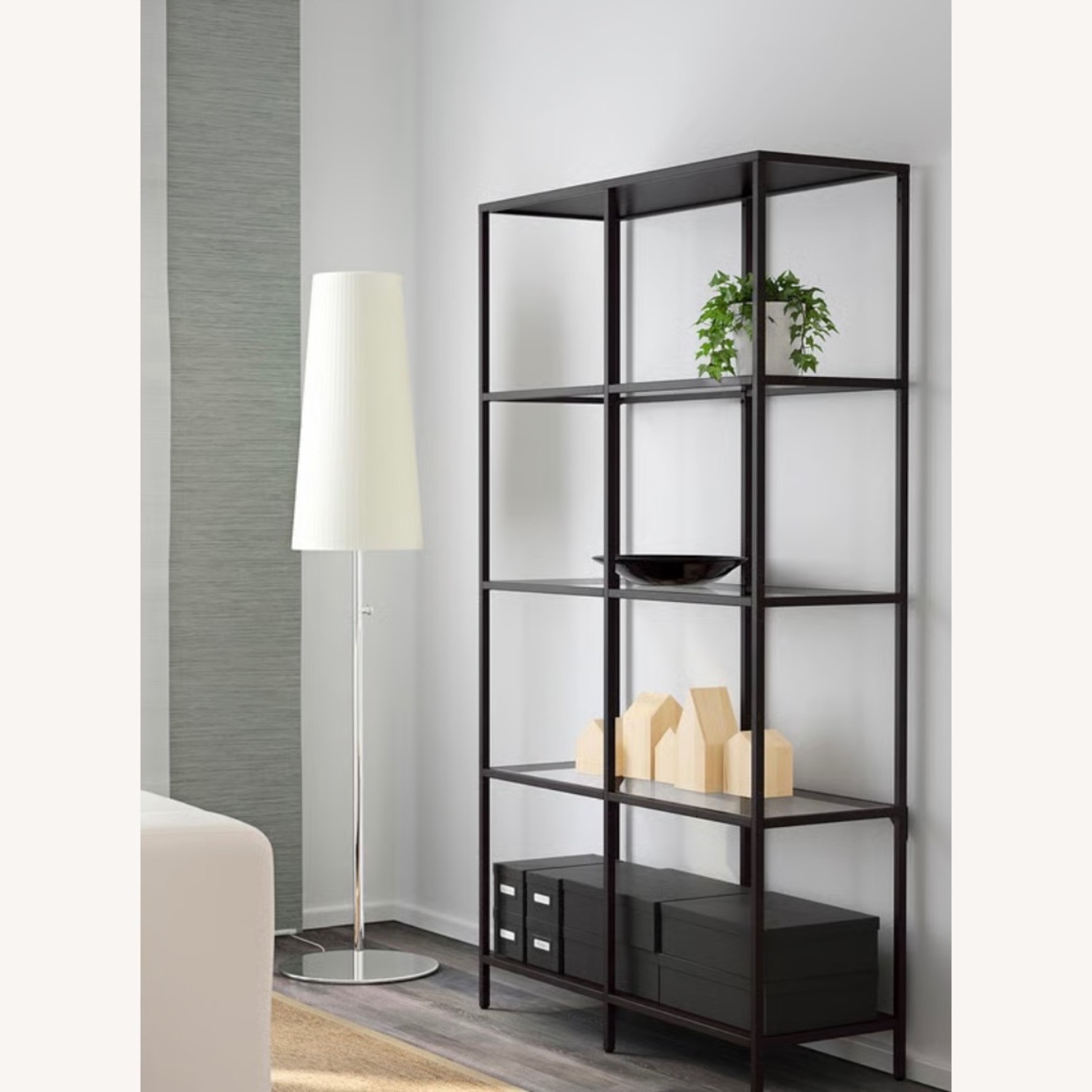 IKEA VITTSJÖ Shelf Unit Black/Brown/Glass - image-5