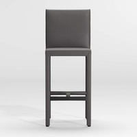 Crate & Barrel Dark Brown Leather Counter Stools