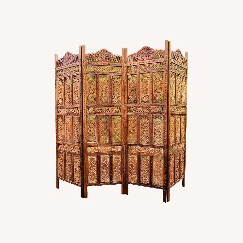 Used Mid Century Pierced Teak Room Divider for sale on AptDeco