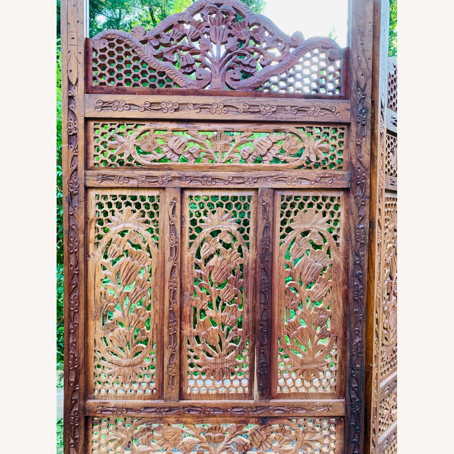 Mid Century Pierced Teak Room Divider - image-6