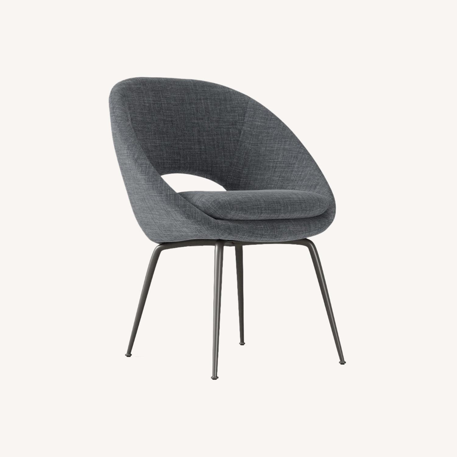 West Elm Light Gray Fabric Dining Chairs - image-0