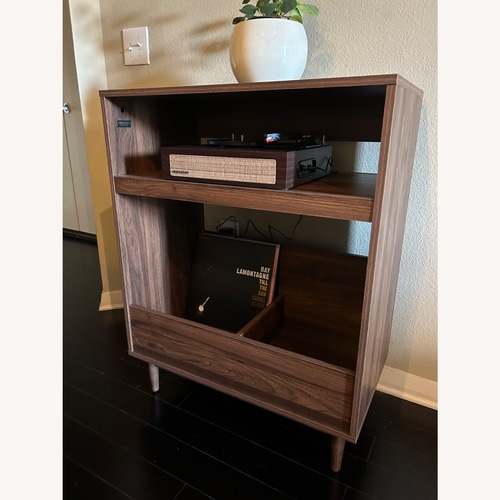 Used Crosley Liam Record Player Stand, Walnut  for sale on AptDeco