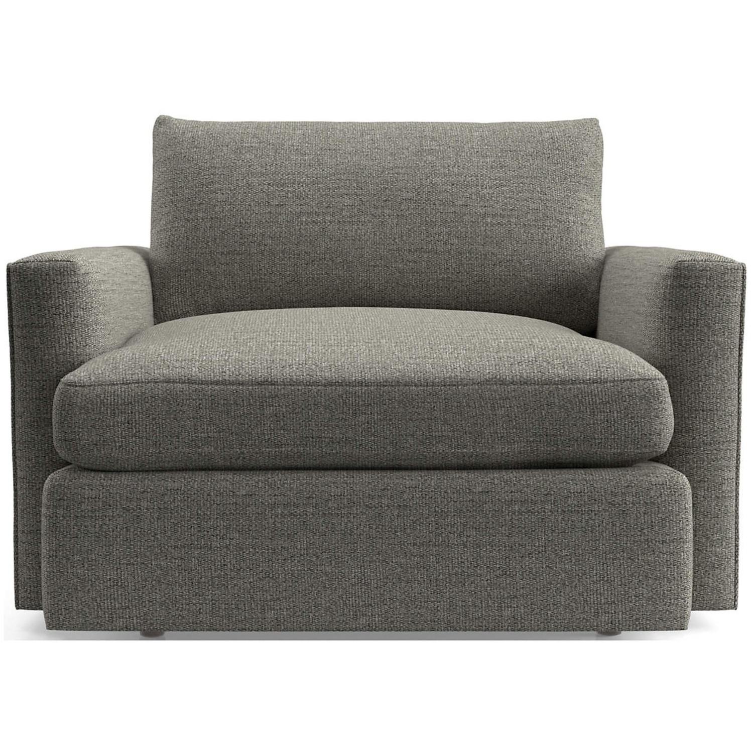 Crate & Barrel Lounge Dark Gray Chair and a Half - image-4