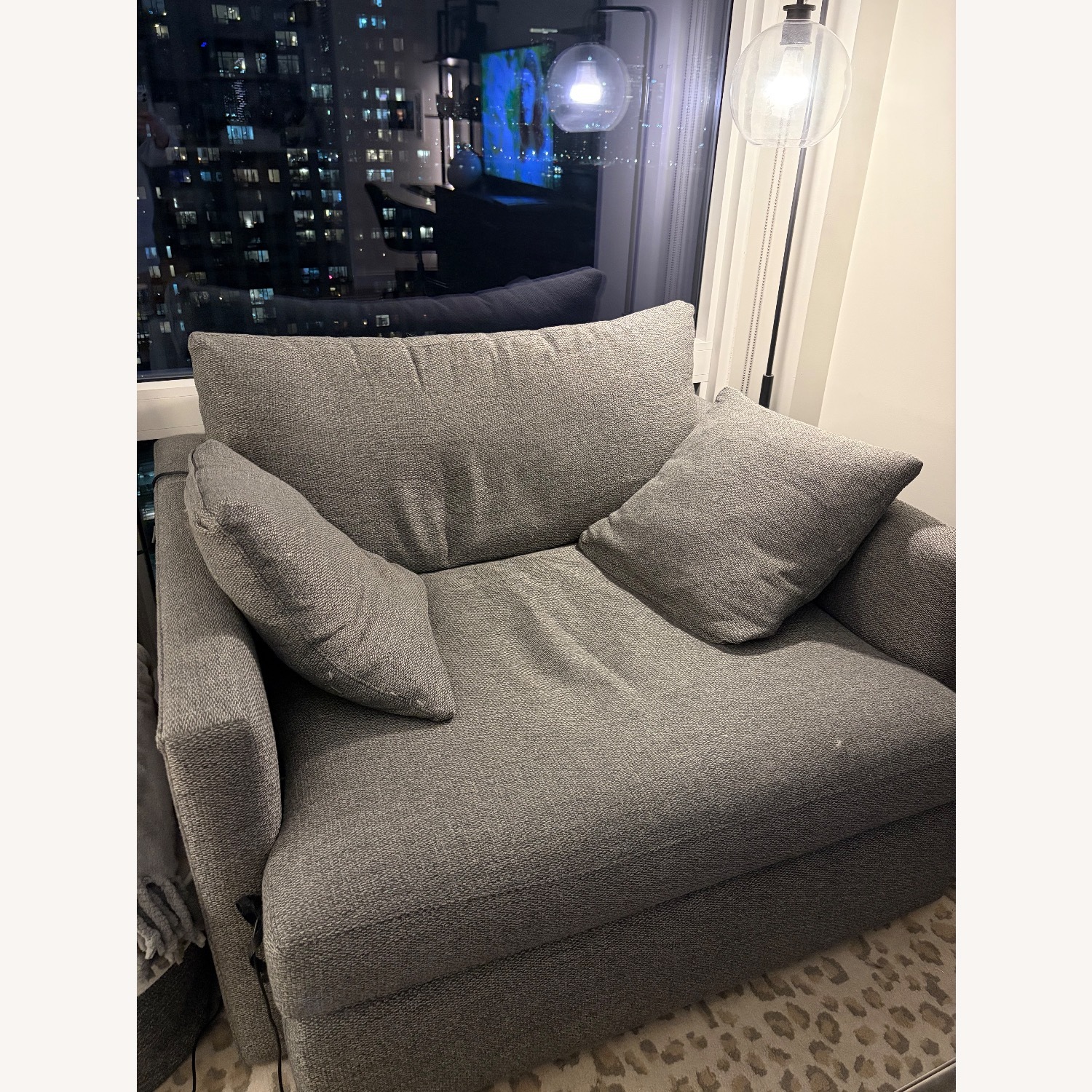 Crate & Barrel Lounge Dark Gray Chair and a Half - image-3