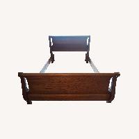 Vintage/Antique Light Brown Wood Queen Bed