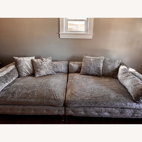 Used Value City Furniture Silver 2 Piece Sectional for sale on AptDeco