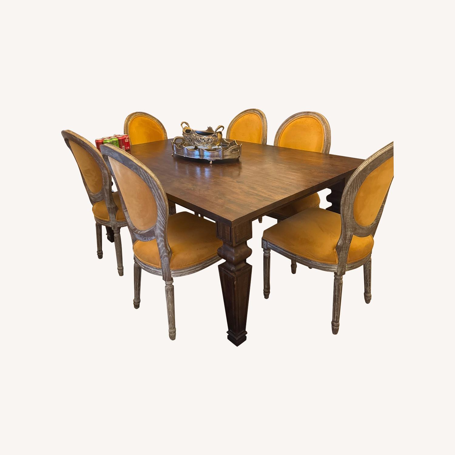 World Market Dark Brown Wood Dining Set - image-0