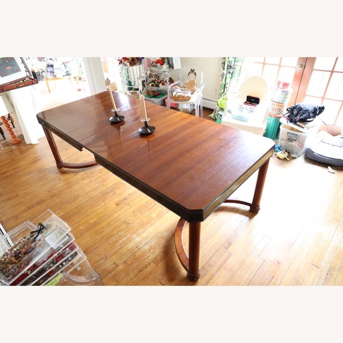 Used Art Deco Dark Brown Wood Dining Table for sale on AptDeco