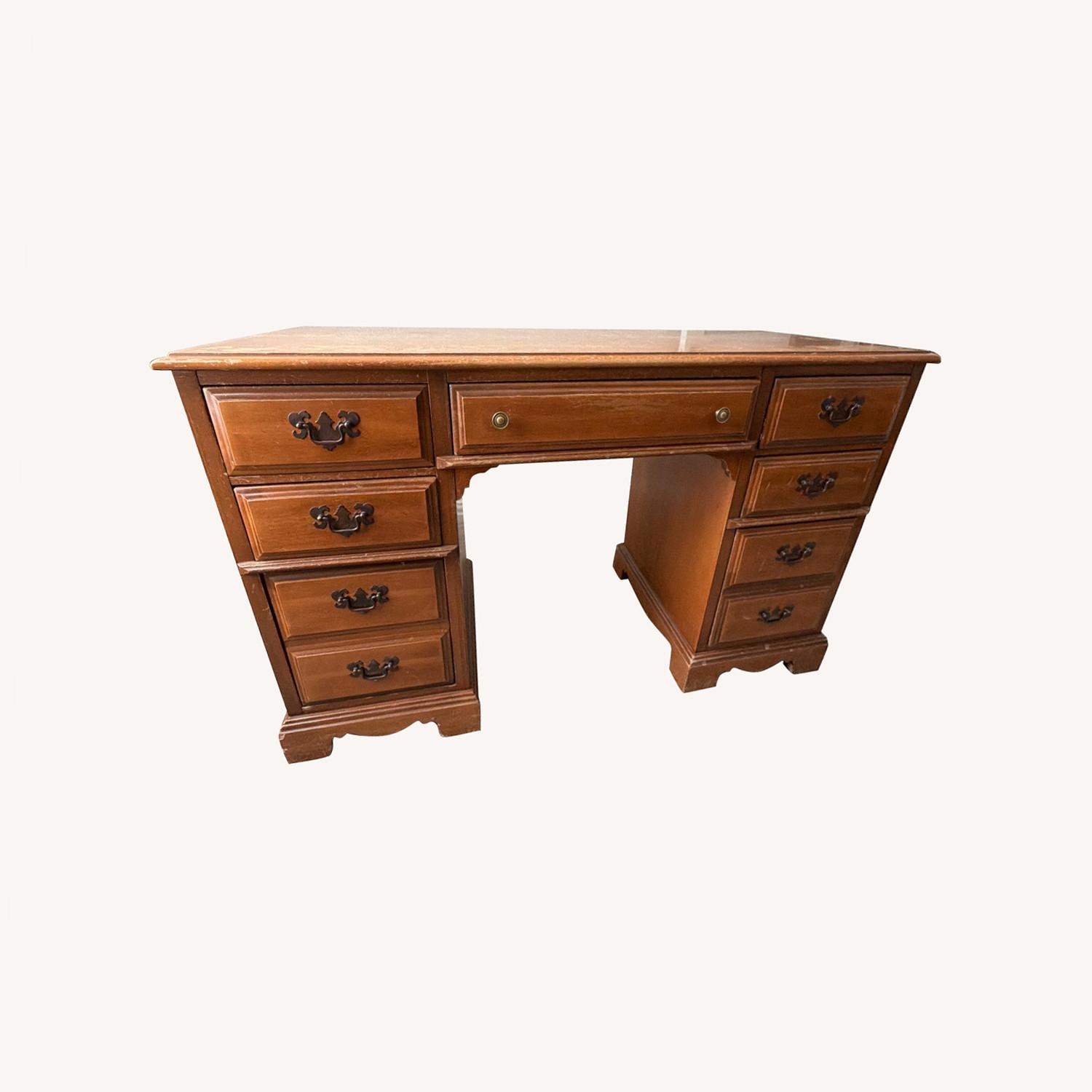 Bassett Light Brown Wood Desk - image-0