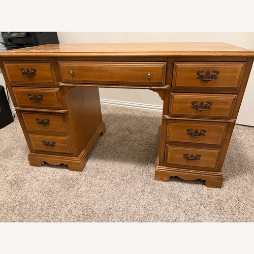 Used Bassett Light Brown Wood Desk for sale on AptDeco