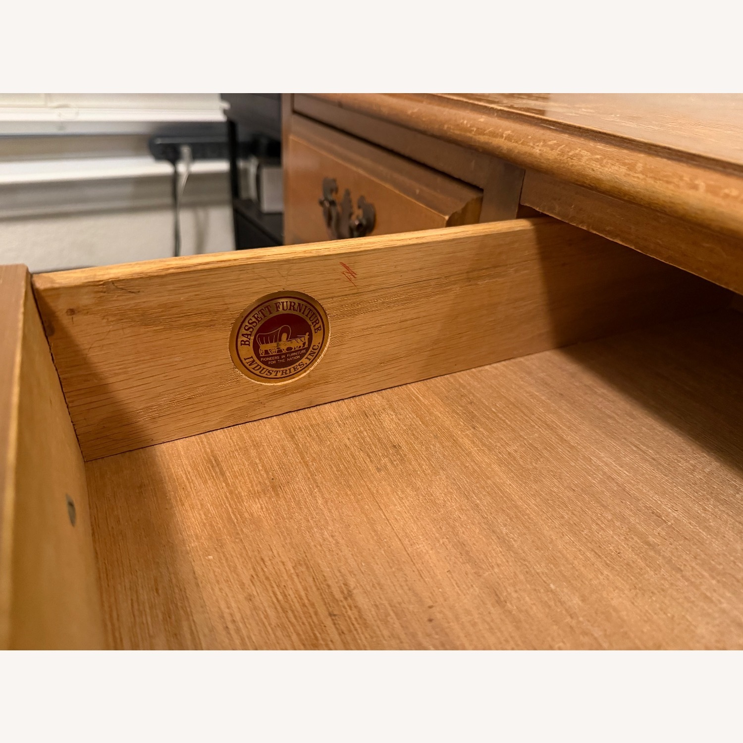 Bassett Light Brown Wood Desk - image-7