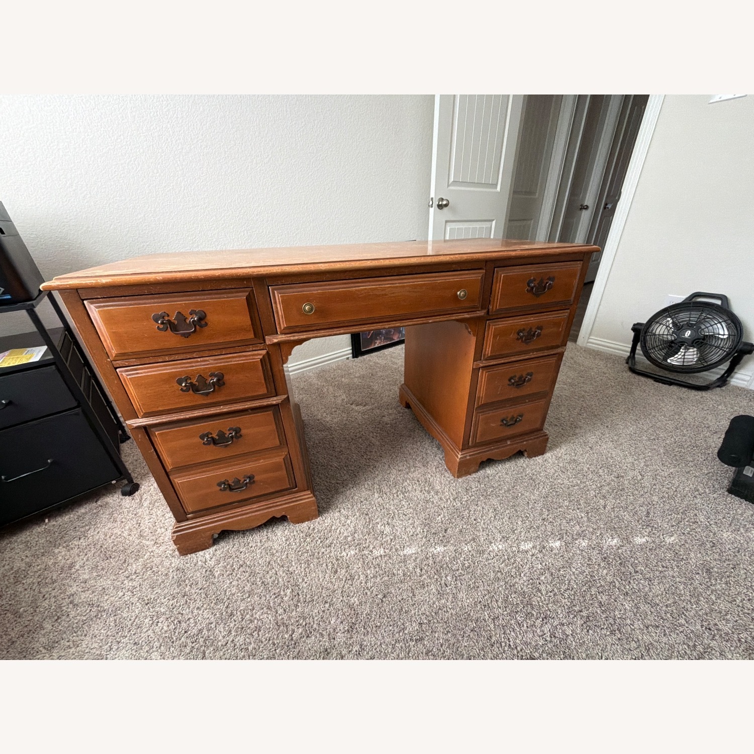 Bassett Light Brown Wood Desk - image-2