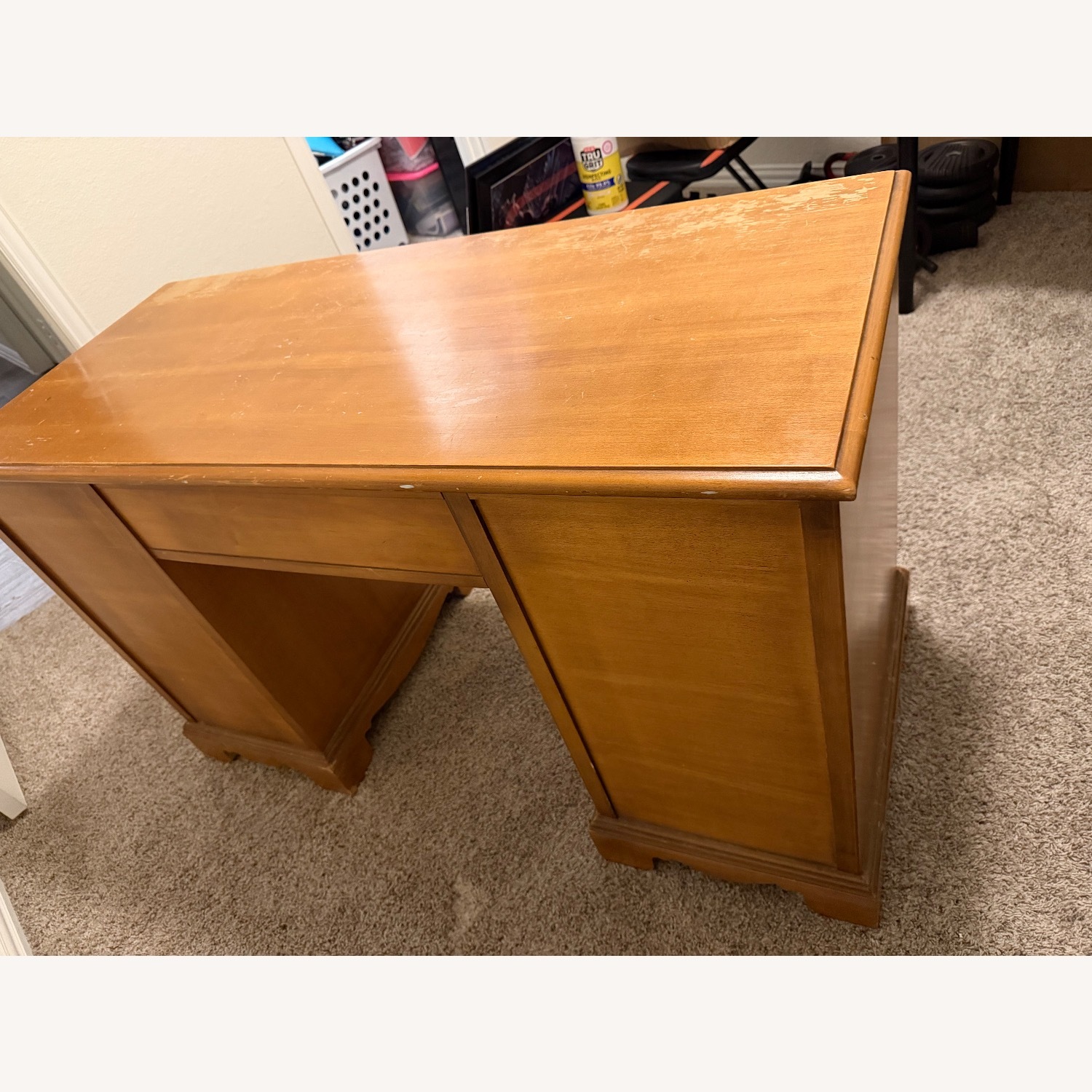 Bassett Light Brown Wood Desk - image-8