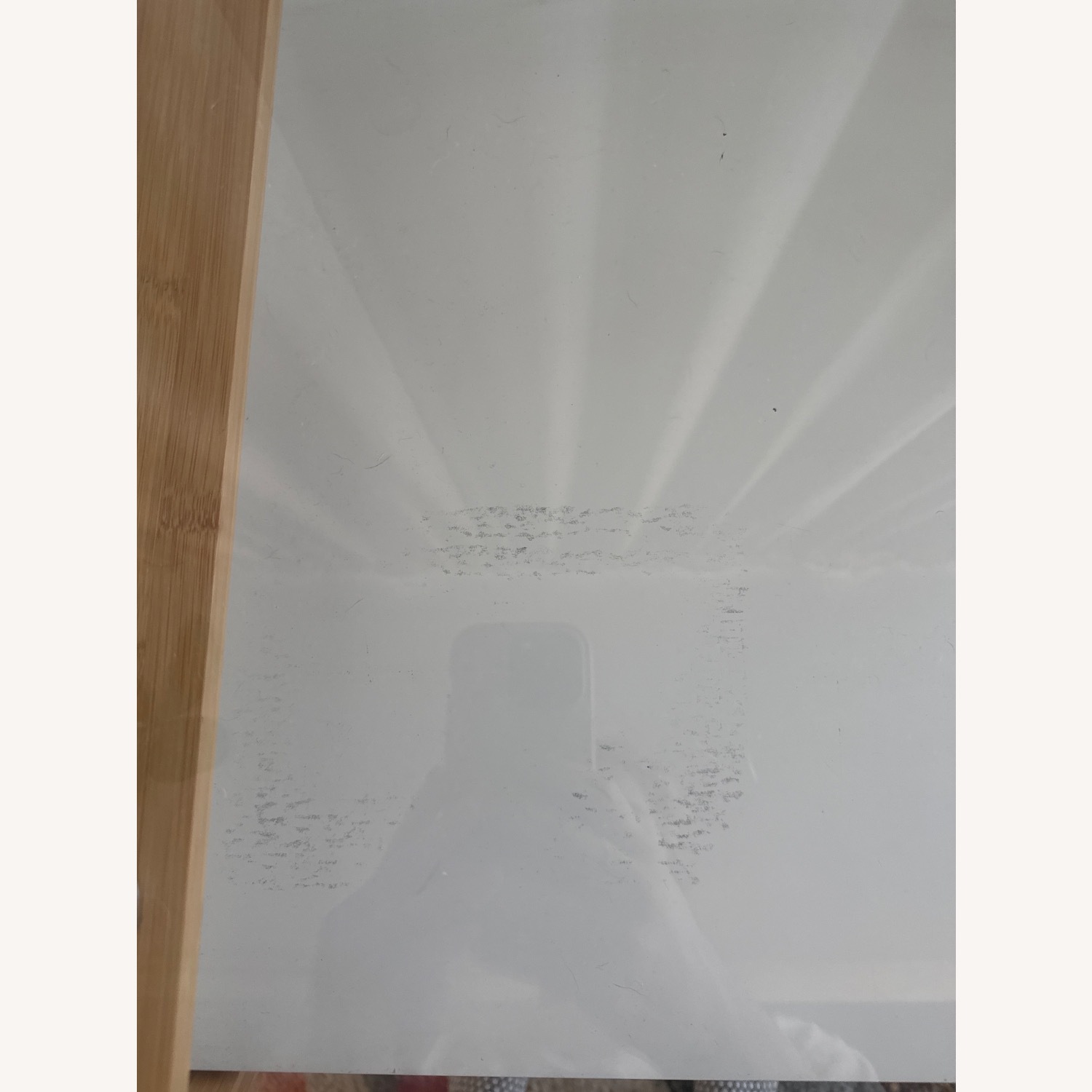 Modern Style White Bamboo Glass Office Desk - image-4