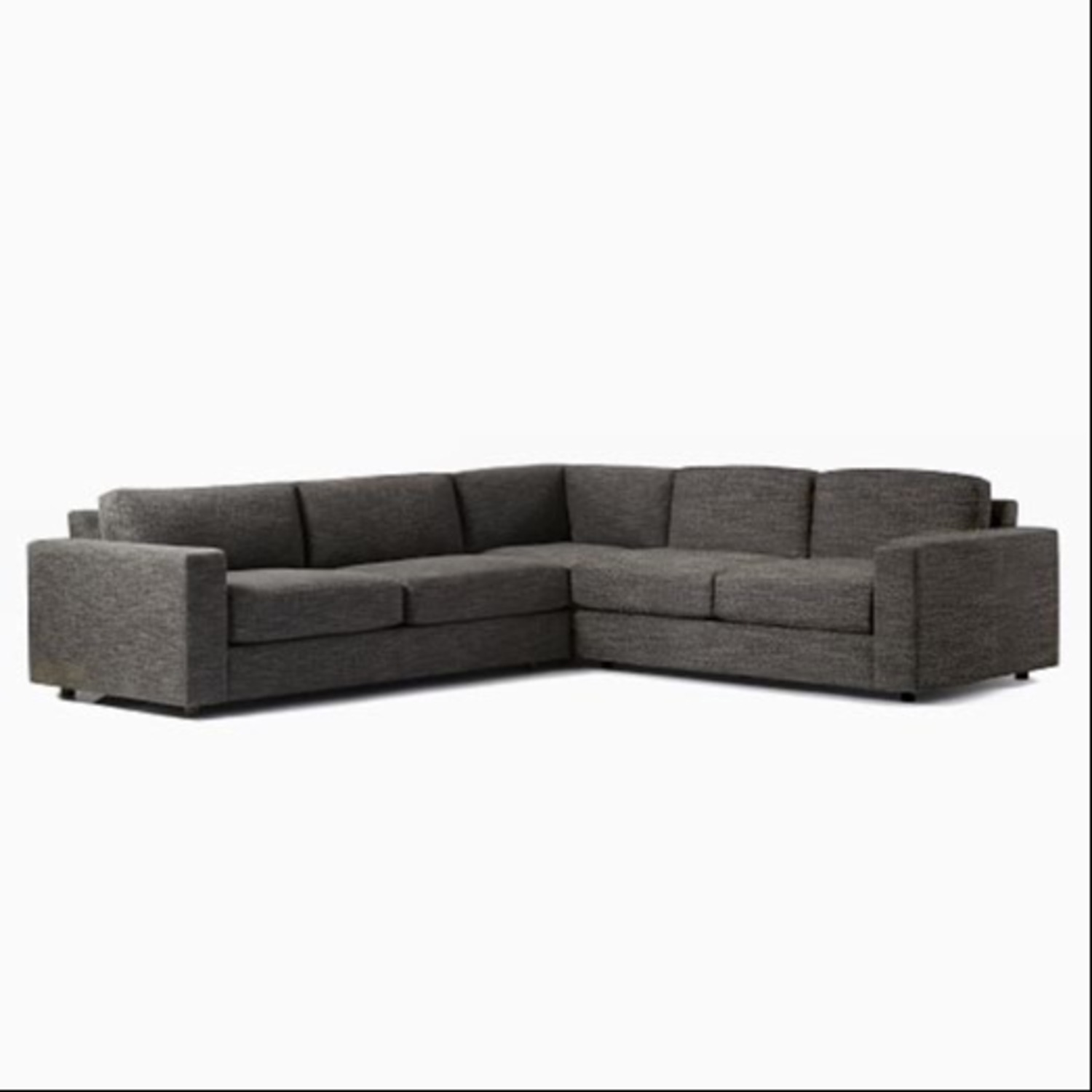West Elm Dark Gray Fabric 3+ Piece Sectional - image-4