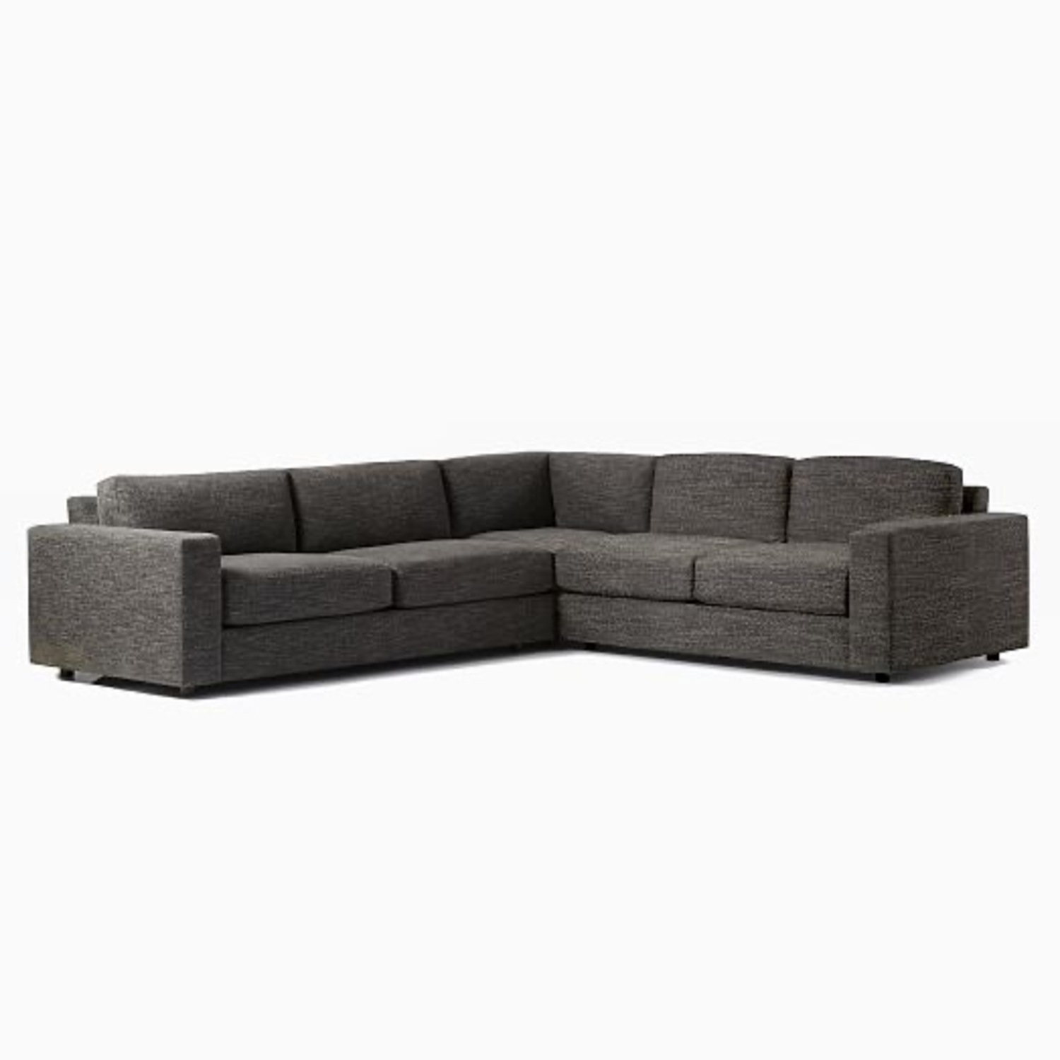 West Elm Dark Gray Fabric 3+ Piece Sectional - image-1