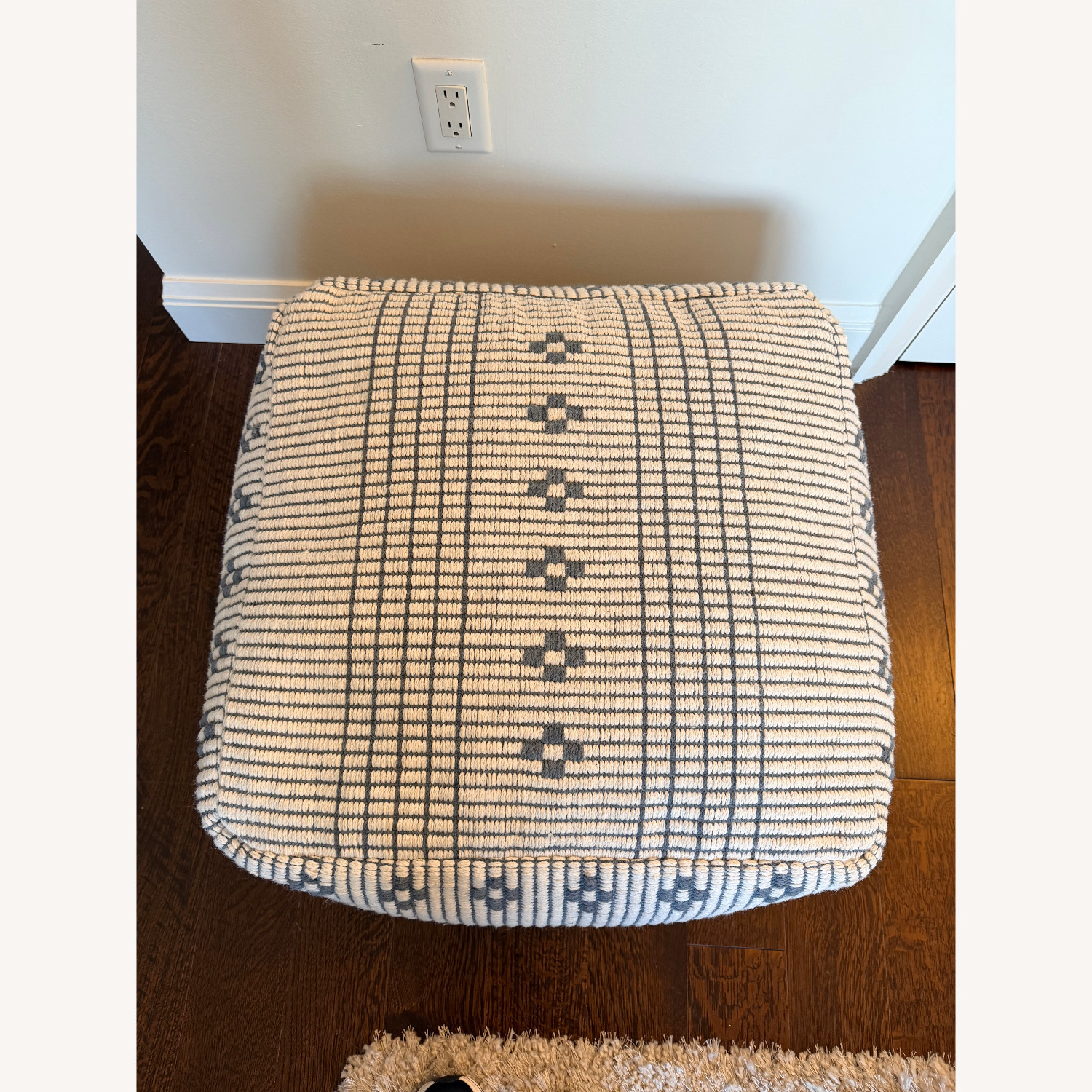 Arhaus Hadley Blue Pouf Fabric Bench - image-6